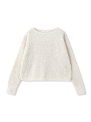 ファンシーヤーンボートネックニットプルオーバー≪手洗い可能≫