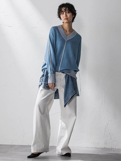 【新色追加】今日の気分で着回せるリバーシブルニット≪手洗い可能≫