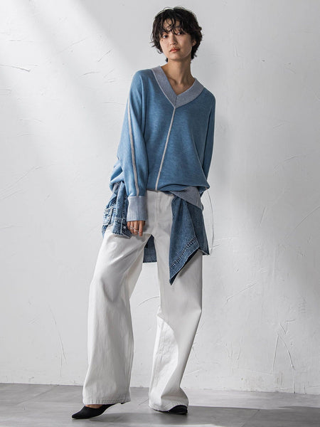 【新色追加】今日の気分で着回せるリバーシブルニット≪手洗い可能≫