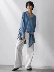 【新色追加】今日の気分で着回せるリバーシブルニット≪手洗い可能≫