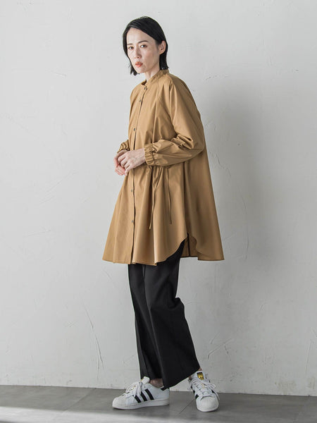 【WEB限定】デニム見えシャンブレーワイドパンツ≪洗濯機で洗える≫
