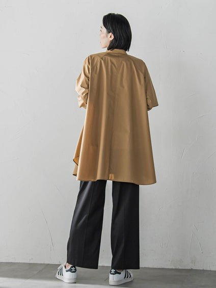 【WEB限定】デニム見えシャンブレーワイドパンツ≪洗濯機で洗える≫