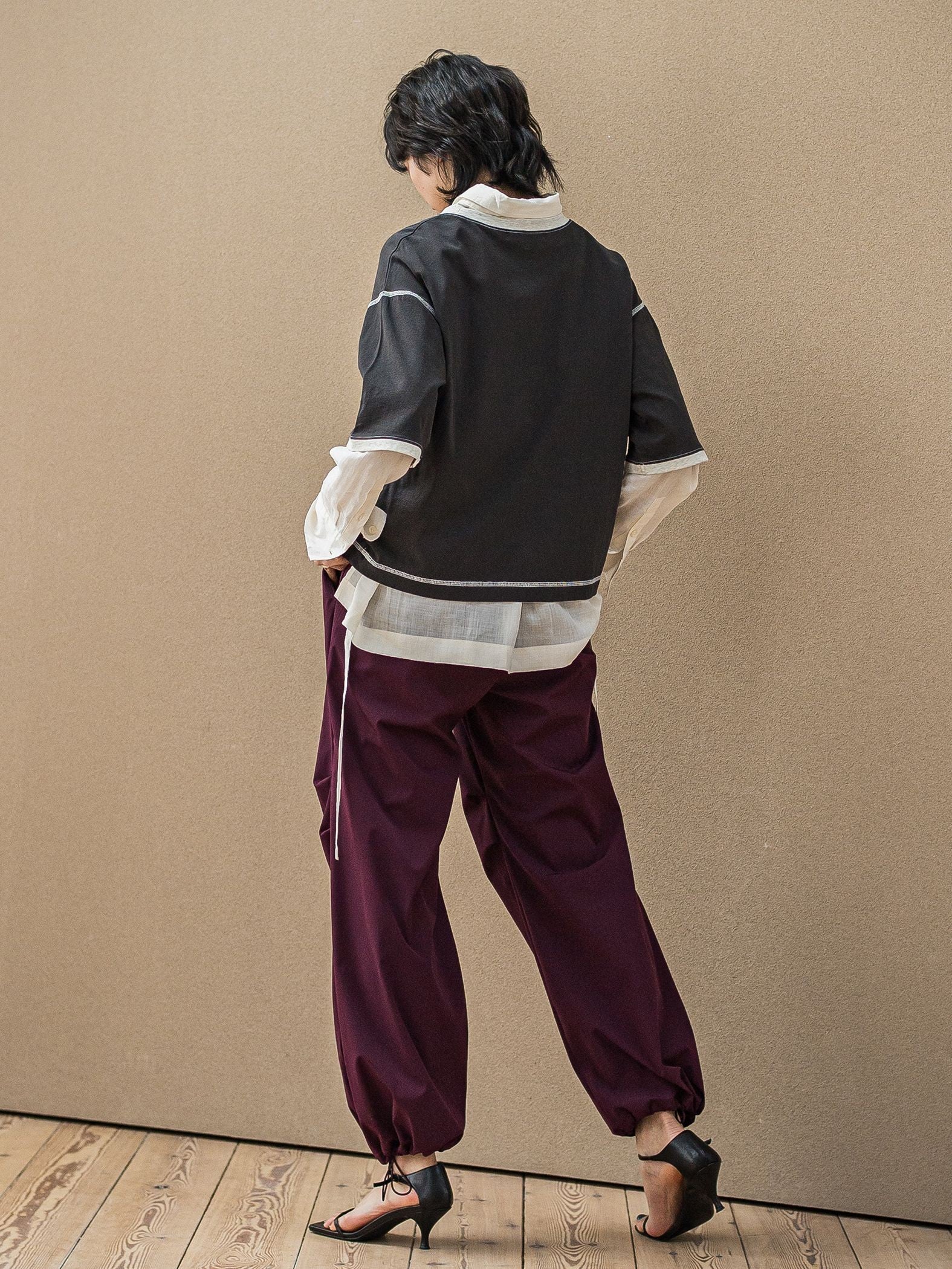 バイカラーパイピングロゴTシャツ≪手洗い可能≫