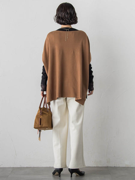 【WEB限定】”前後で印象が変わる”ドルマンバイカラーニット