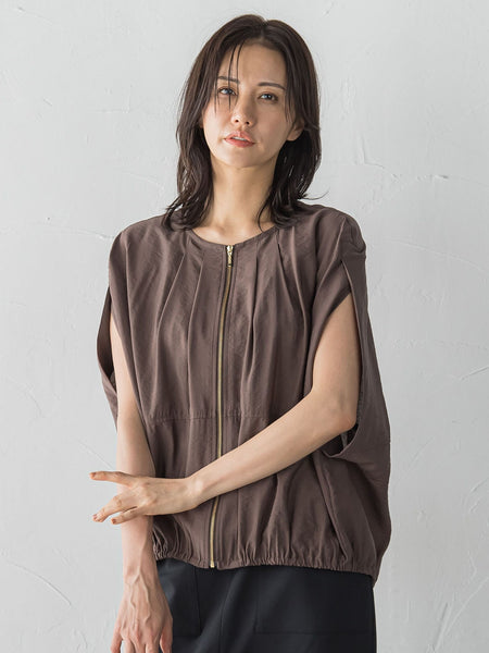【WEB限定】スリットスリーブノーカラーブルゾン≪手洗い可能≫