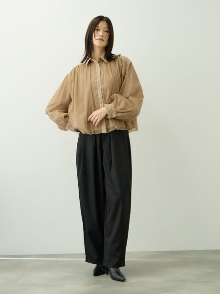 チュールレイヤードブラウス