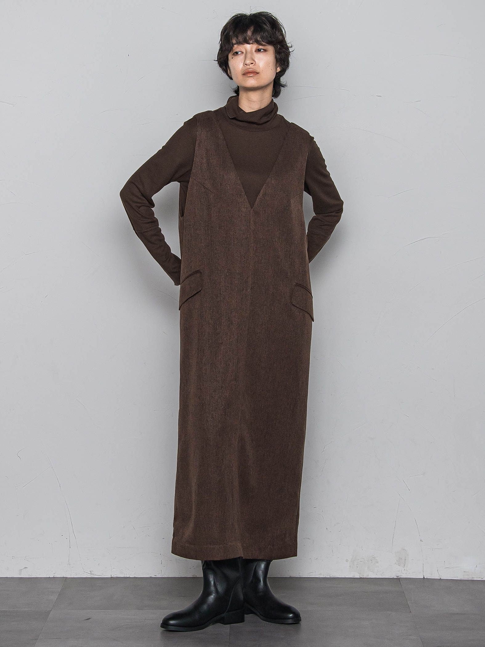 ライトツイードジャンパードレス≪手洗い可能≫