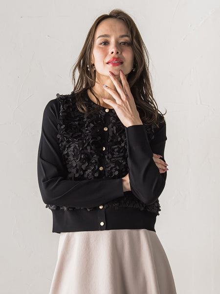 フラワーチュールドッキングカーディガン