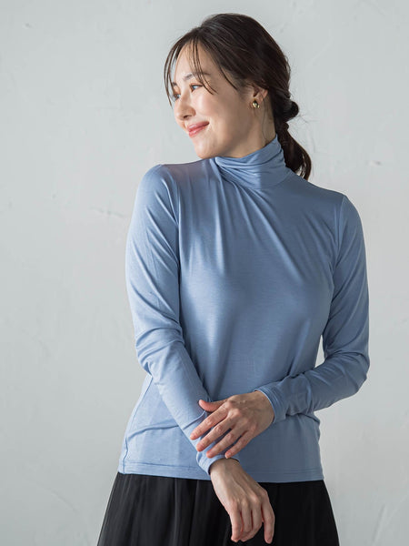 【WEB限定】吸湿発熱スムースタッチタートルカットソー