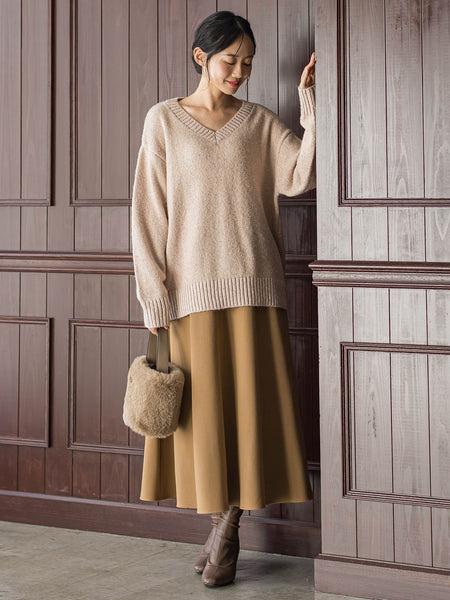 両面起毛ストレッチスカート≪洗濯機で洗える≫