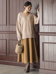 両面起毛ストレッチスカート≪洗濯機で洗える≫