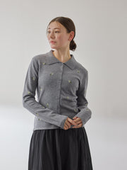 フラワーシシュウニットプルオーバー≪手洗い可能≫