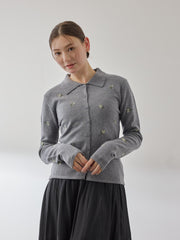 フラワーシシュウニットプルオーバー≪手洗い可能≫