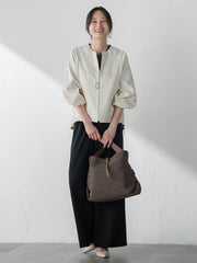 サテンジップブルゾン