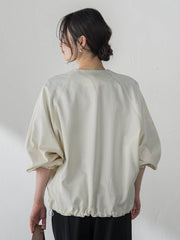 サテンジップブルゾン