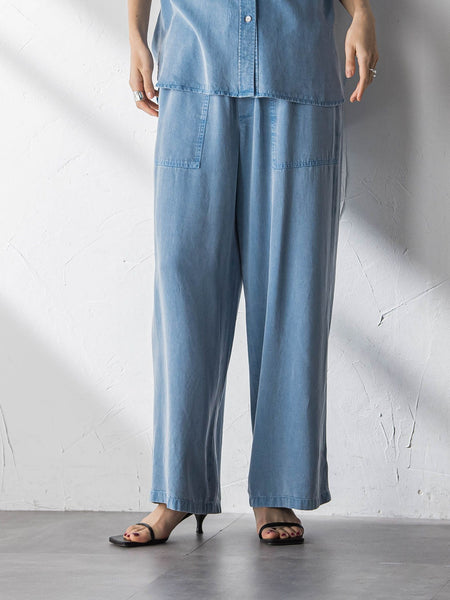 【40周年限定】カラーデニムイージーワイドパンツ