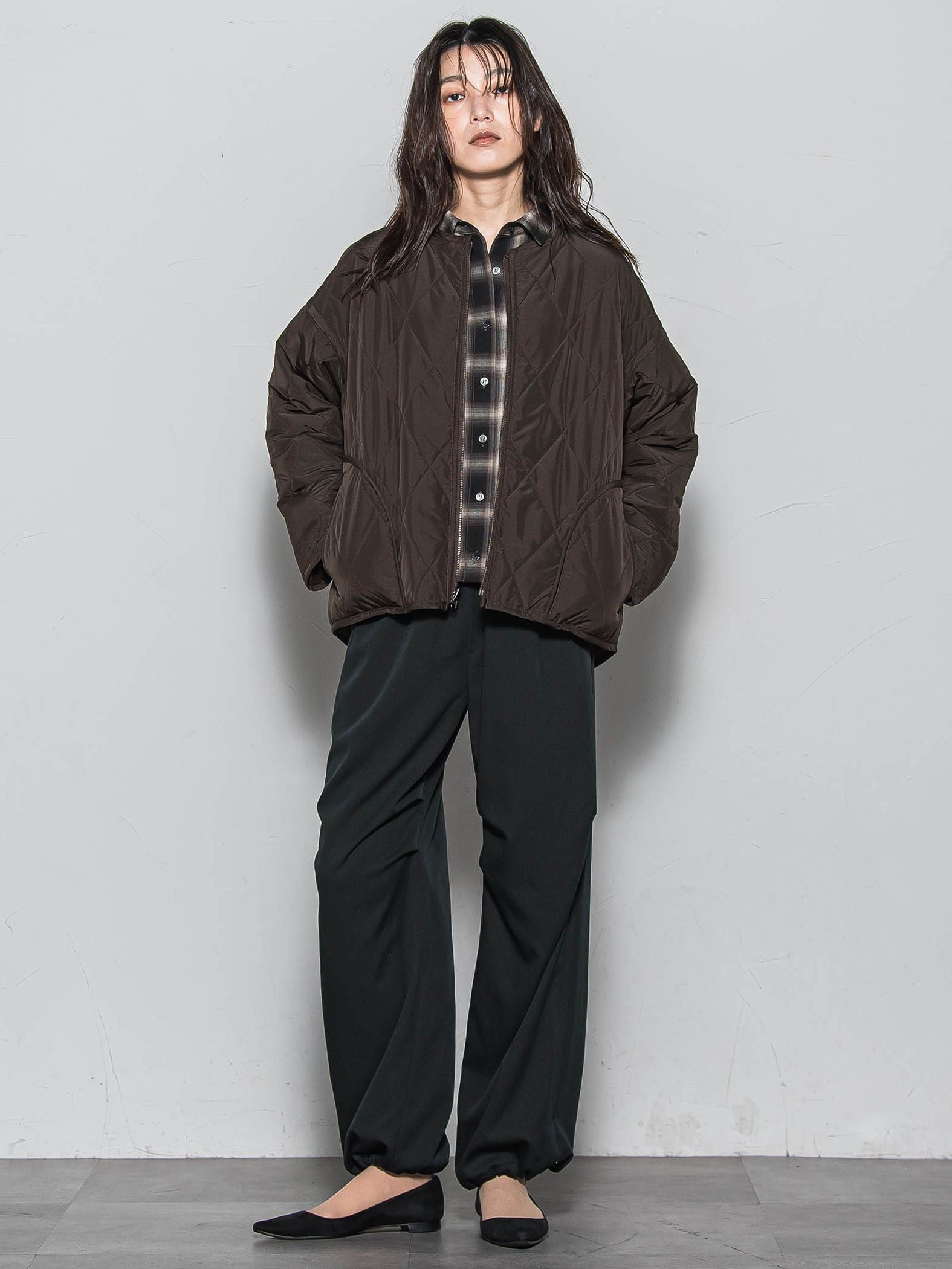 キルティング×フェイクファーリバーシブルブルゾン