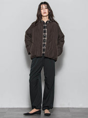 キルティング×フェイクファーリバーシブルブルゾン