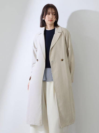 スウェードライクピーチガウントレンチコート