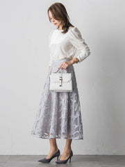 パフ袖ベロアカットソー≪手洗い可能≫