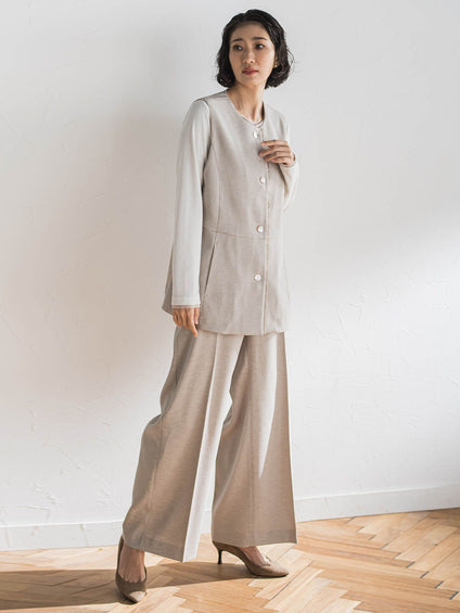 【大きいサイズ】リネンライクオックスジレ