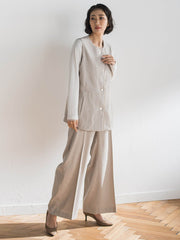 【大きいサイズ】リネンライクオックスジレ