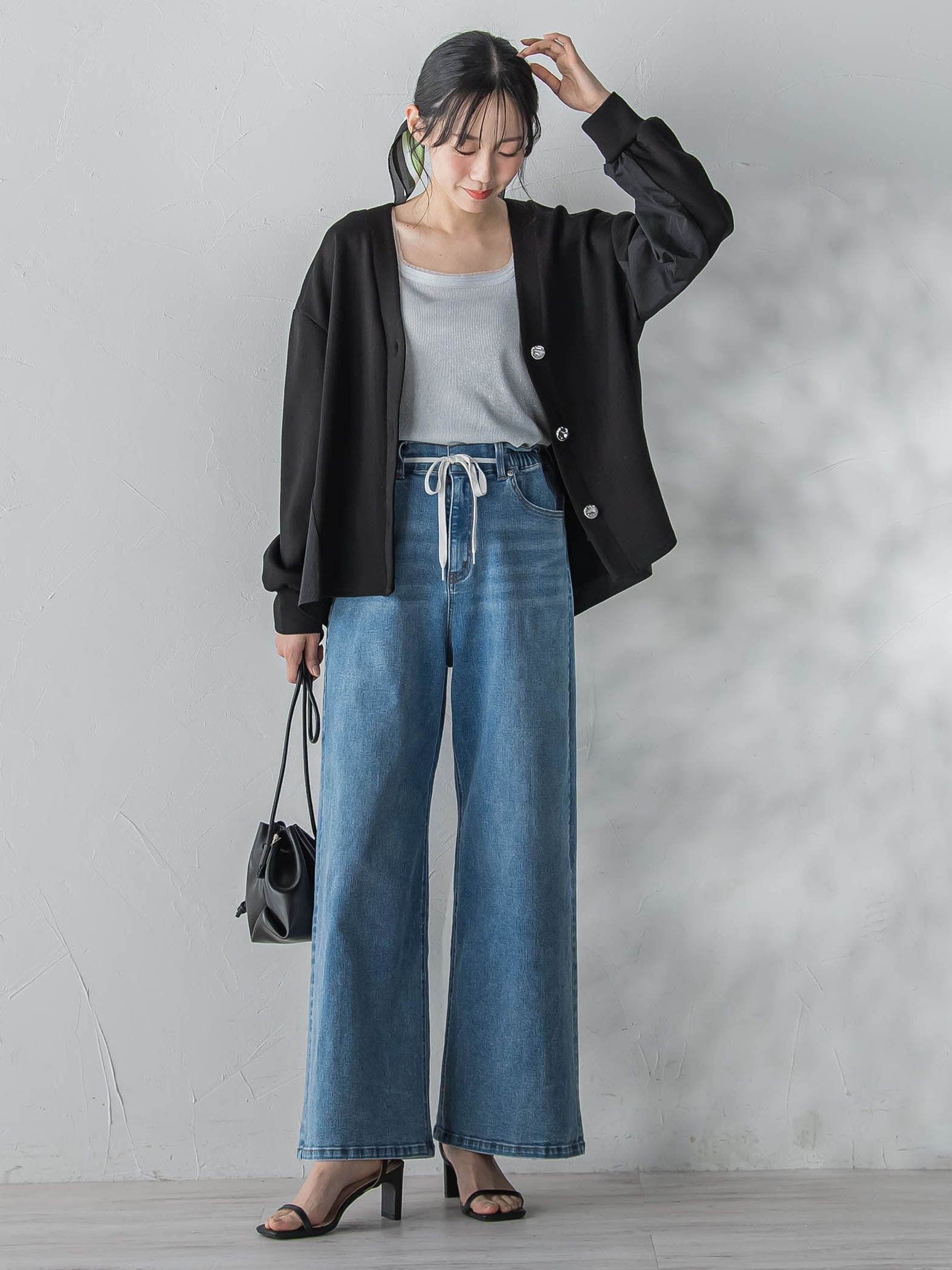 リブスクエアタンクトップ