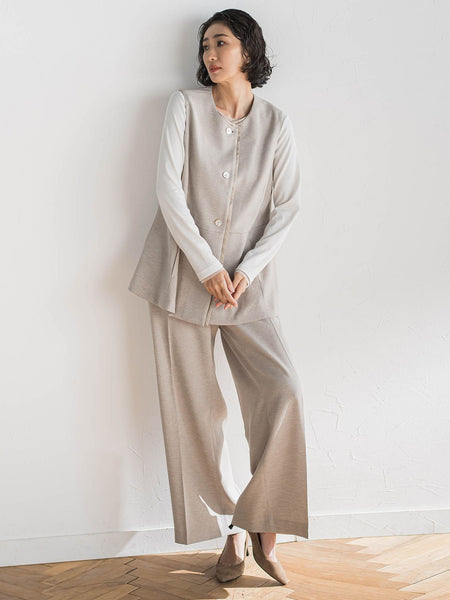 【大きいサイズ】リネンライクオックスジレ