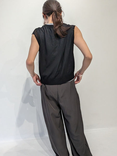 【2piece】sheer layerd vest