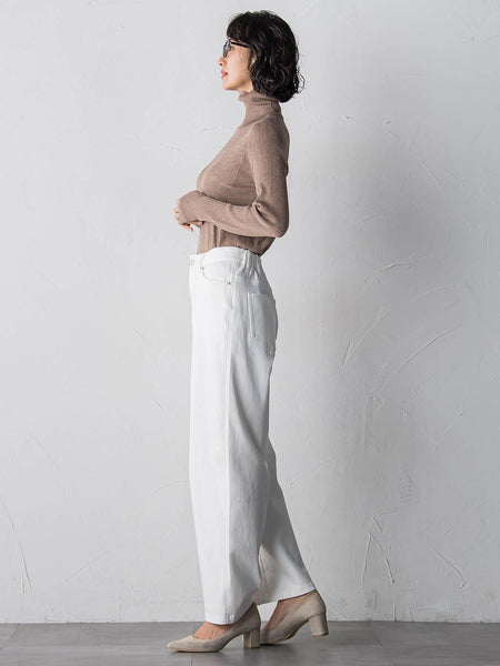 【大きいサイズ】ラメリブタートルニット