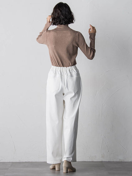 【大きいサイズ】ラメリブタートルニット