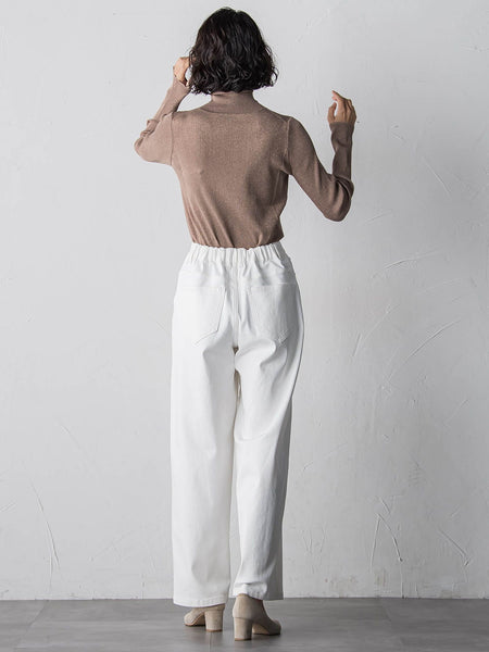 【大きいサイズ】ラメリブタートルニット