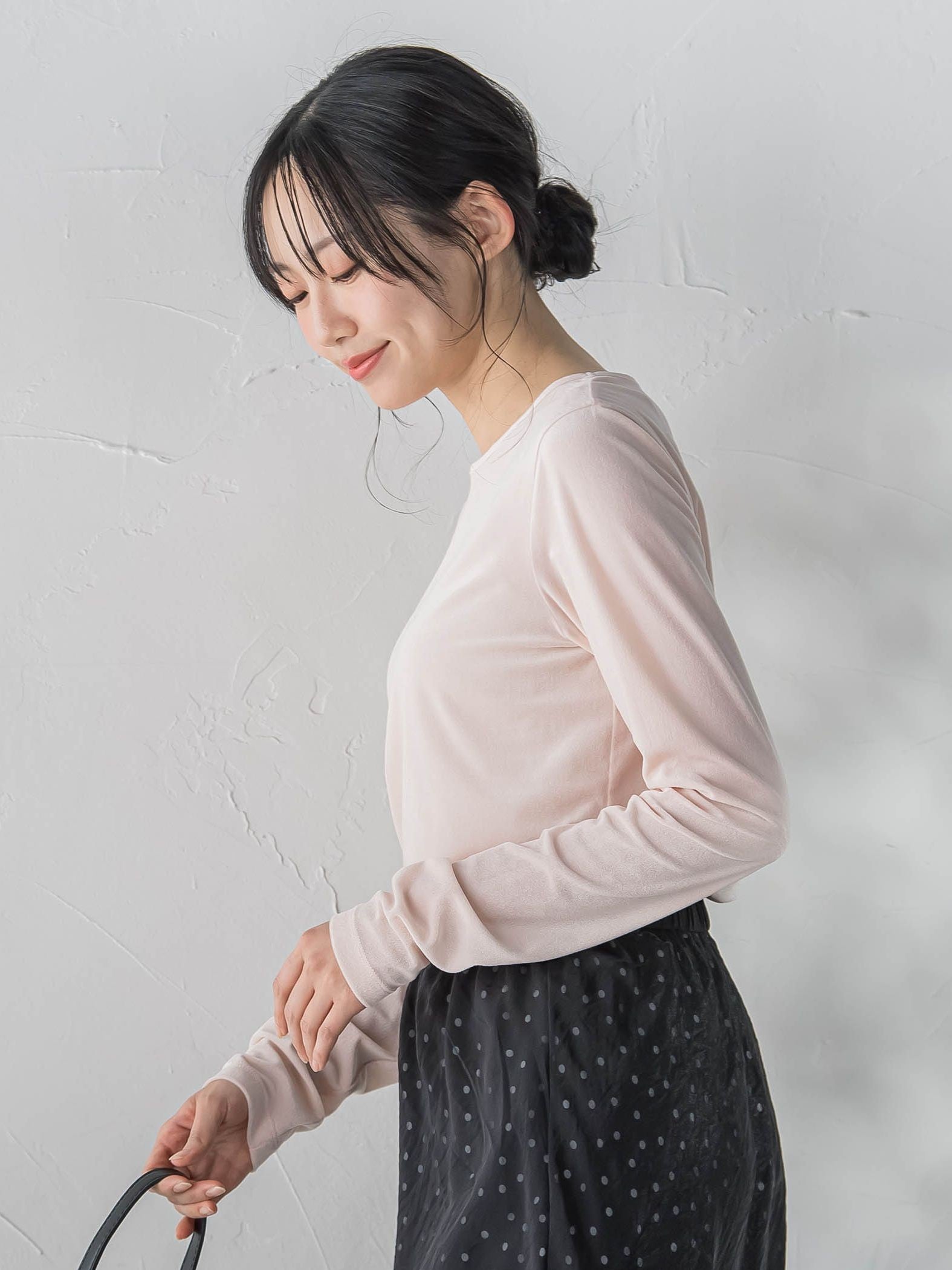 シアーベロアカットソー≪手洗い可能≫