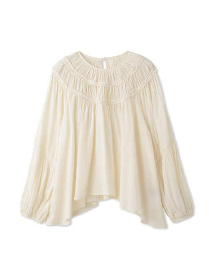 DELAVEダブルギャザースモックブラウス