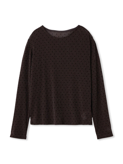 ラメフロッキードットプルオーバー≪手洗い可能≫