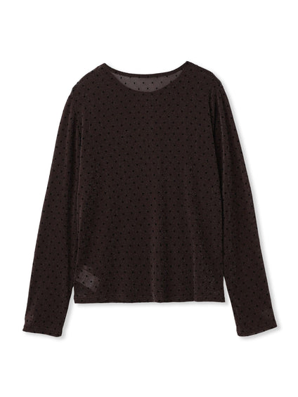 ラメフロッキードットプルオーバー≪手洗い可能≫