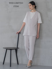 【WEB限定】ダブルクロス2WAYイージーパンツ≪洗濯機で洗える/セットアップ対応≫