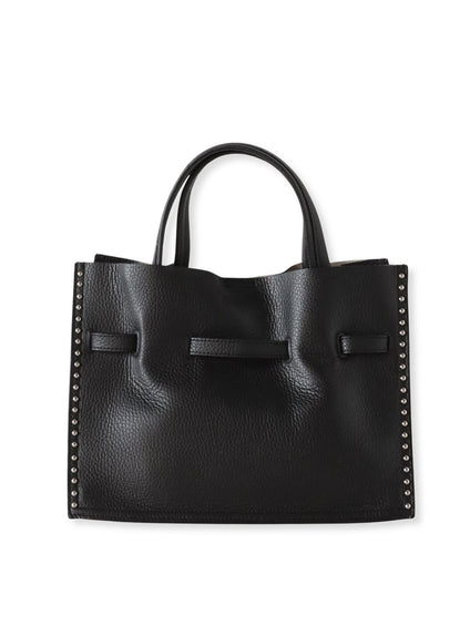 【VIOLAd'ORO】スタッズ付きWフェイスレザートートバッグ