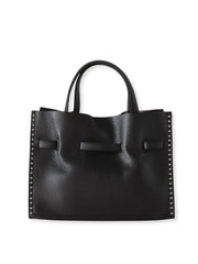 【VIOLAd'ORO】スタッズ付きWフェイスレザートートバッグ