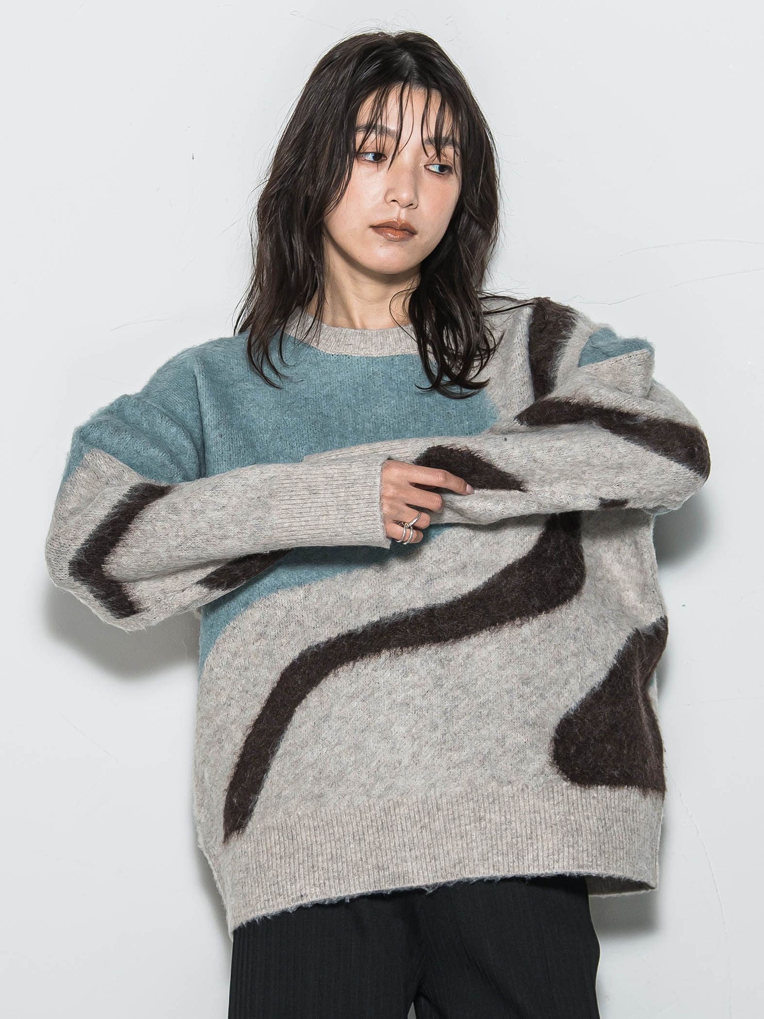 【WEB限定】マーブルニット≪手洗い可能≫