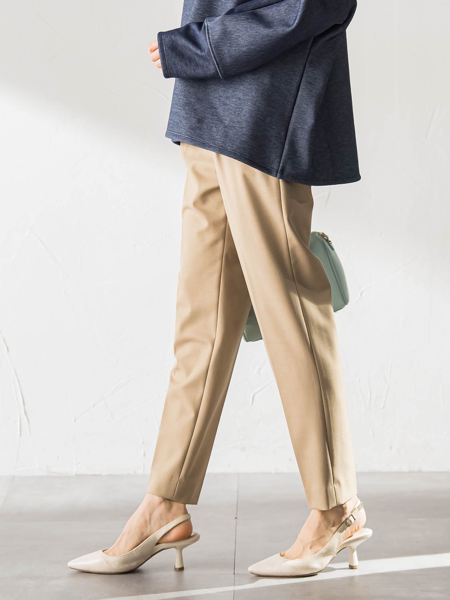 【WEB限定】美シルエット裏起毛ストレッチパンツ≪13号あり/毛玉防止≫