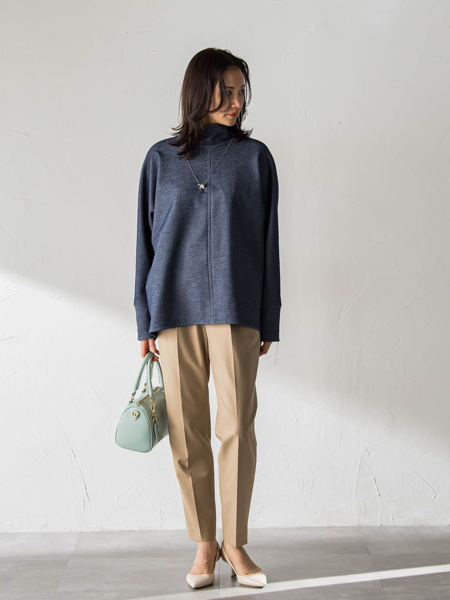 【WEB限定】美シルエット裏起毛ストレッチパンツ≪13号あり/毛玉防止≫