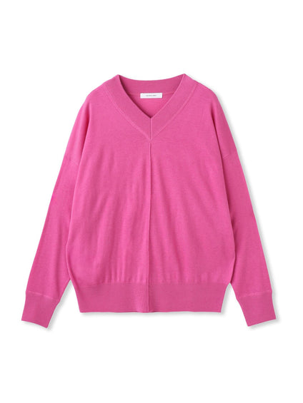 【新色追加】Vネックコクーンニットプルオーバー≪手洗い可能≫