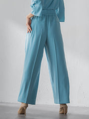 サスペンダー付きダブルサテンパンツ