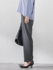 【大きいサイズ】ハイストレッチカルゼストレートパンツ