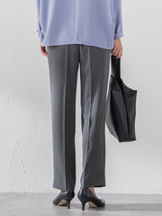 【大きいサイズ】ハイストレッチカルゼストレートパンツ