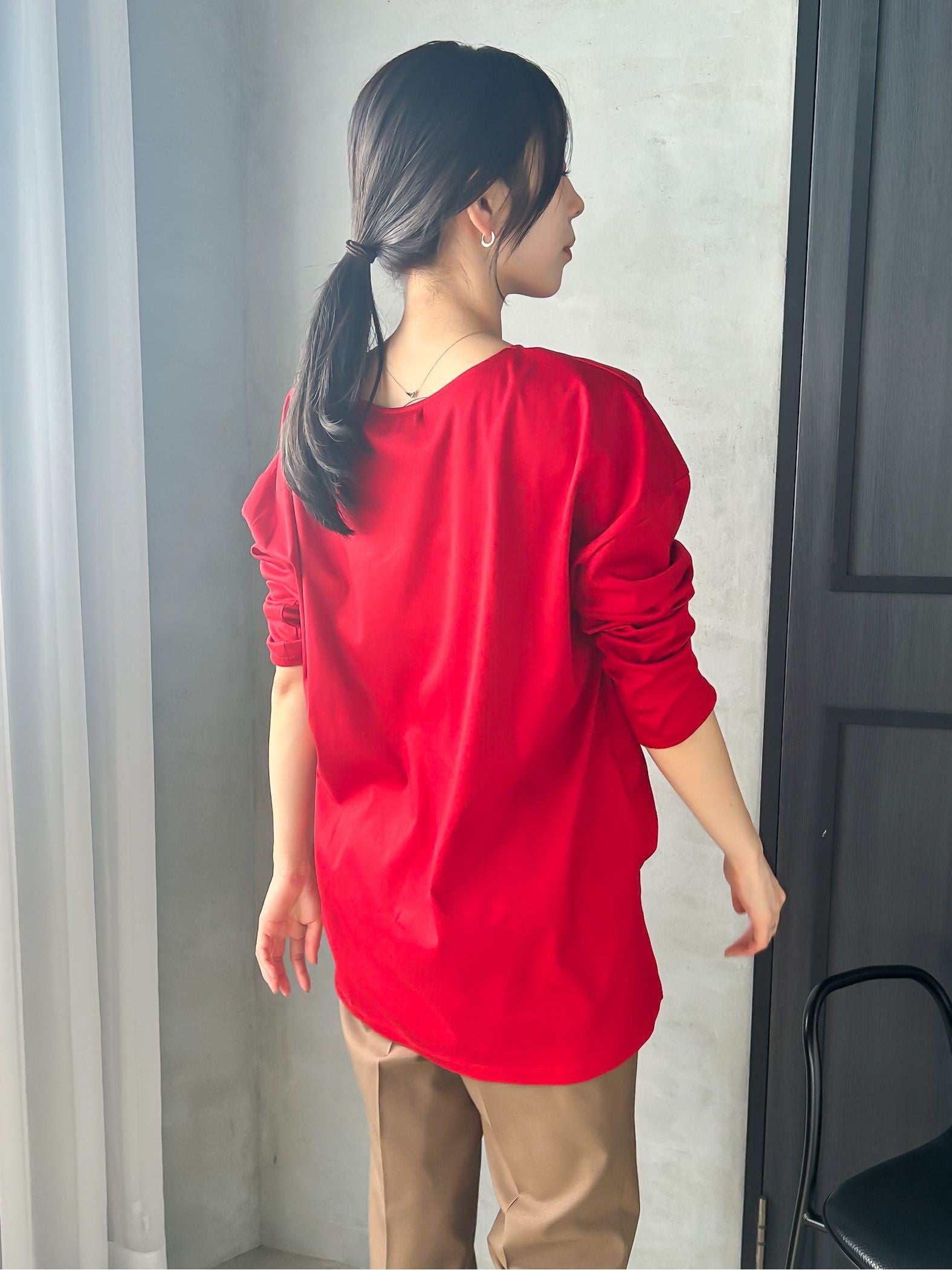 【WEB限定】汗じみ防止スムースロングTシャツ ≪洗える／接触冷感≫