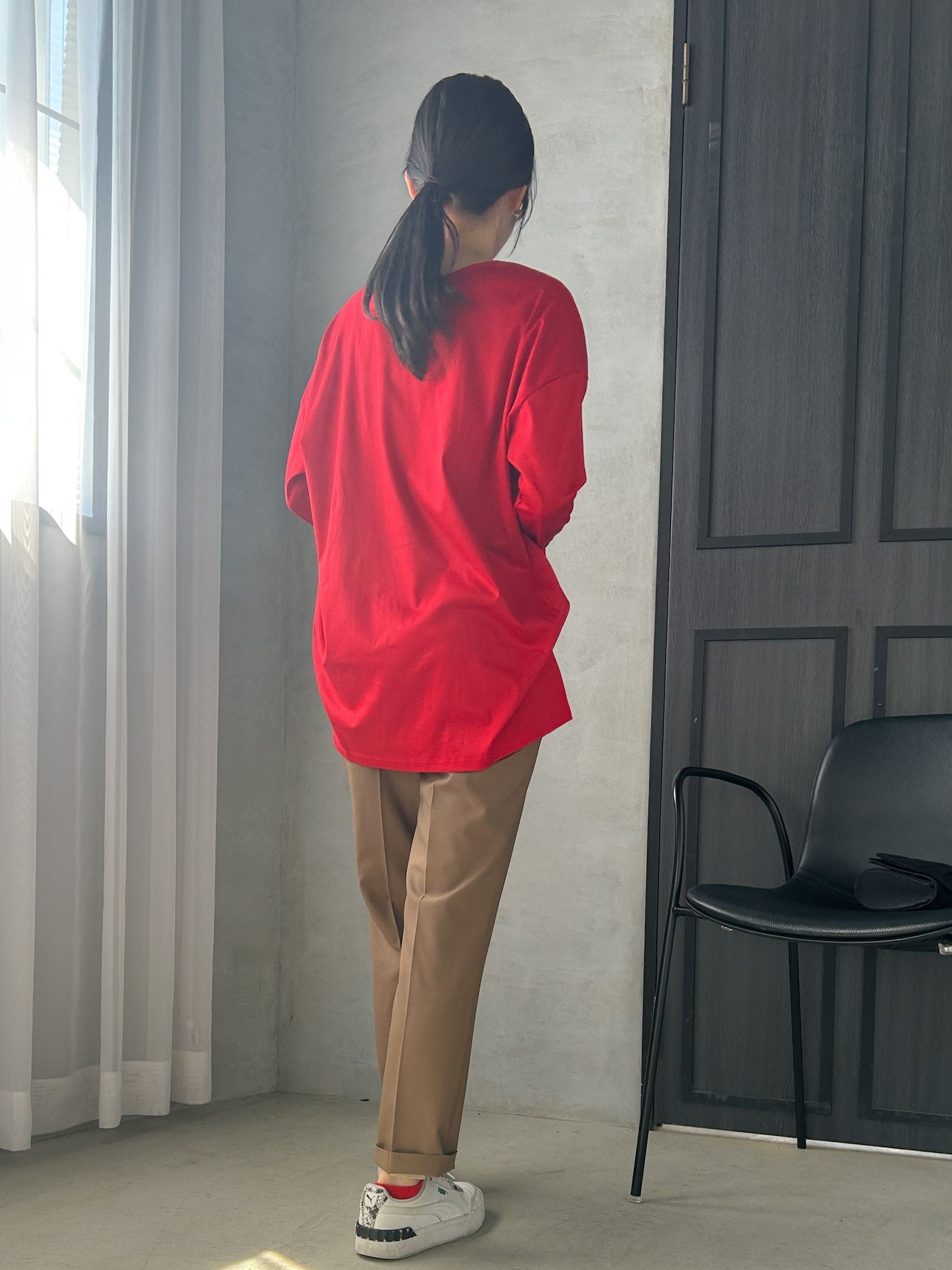 【WEB限定】汗じみ防止大人ロンT ≪3サイズ/洗える≫