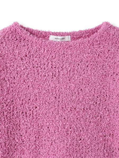 ファンシーヤーンボートネックニットプルオーバー≪手洗い可能≫