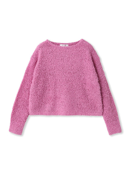 ファンシーヤーンボートネックニットプルオーバー≪手洗い可能≫